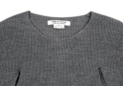 COMME des GARCONS 19AW Cutting Design Sweater Gray Size M