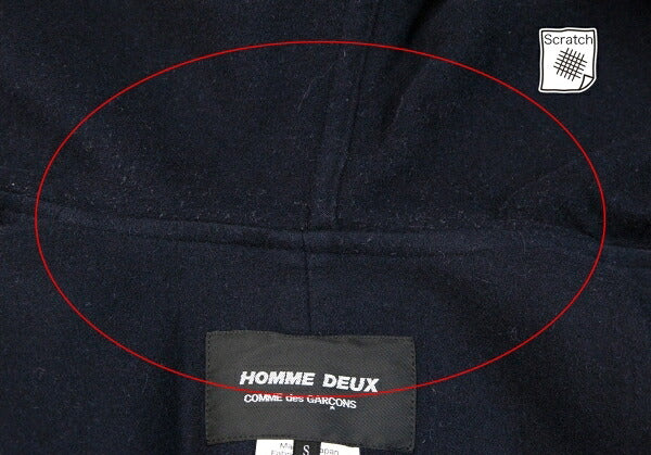 COMME des GARCONS HOMME DEUX Mixed Hooded Jacket Size S