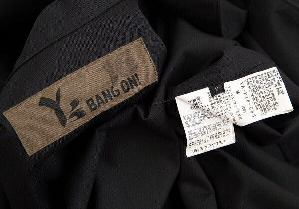 Y's BANG ON Cotton Twill Long Button-Up Black Size 2