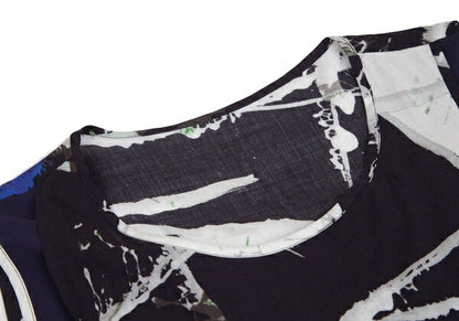 Y's Front Layered Rayon Tank Top Black Blue Green Size 1