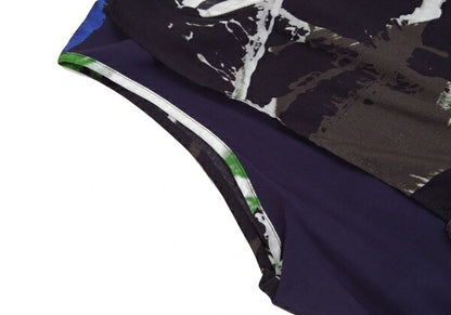 Y's Front Layered Rayon Tank Top Black Blue Green Size 1