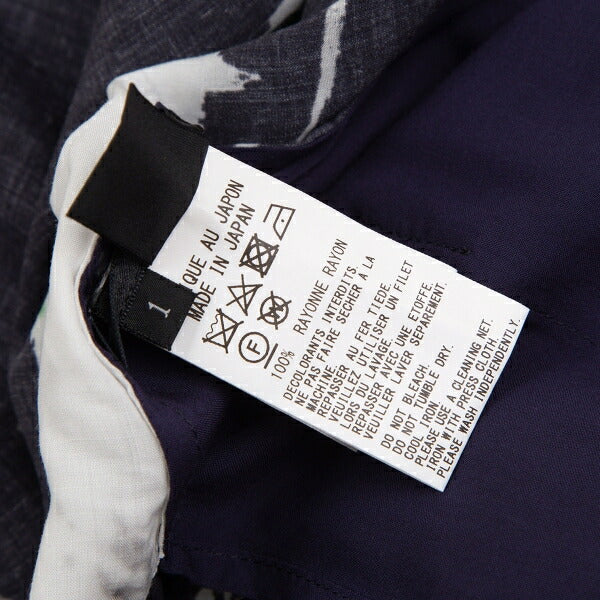 Y's Front Layered Rayon Tank Top Black Blue Green Size 1