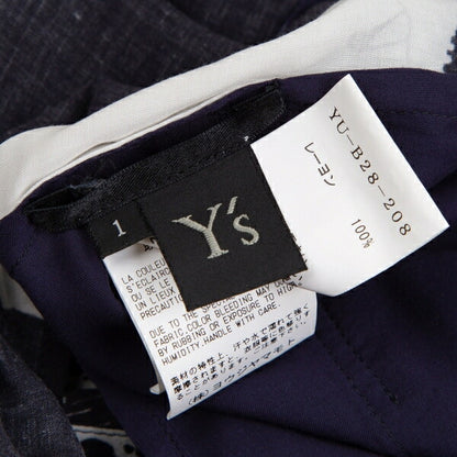 Y's Front Layered Rayon Tank Top Black Blue Green Size 1