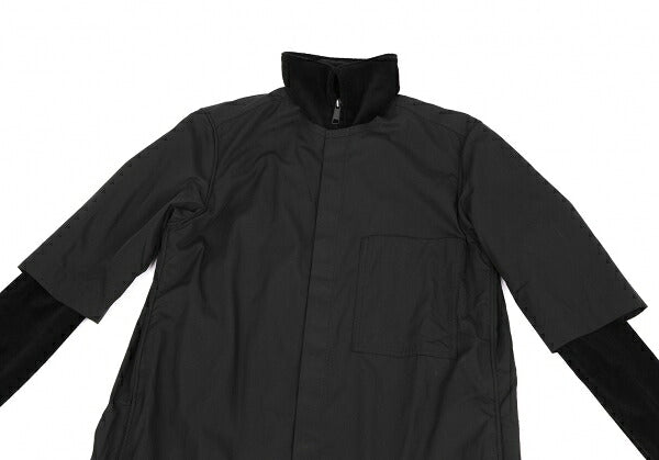 Y's.... 23AW Supima Cotton Double Layered Shirt Black Size 1