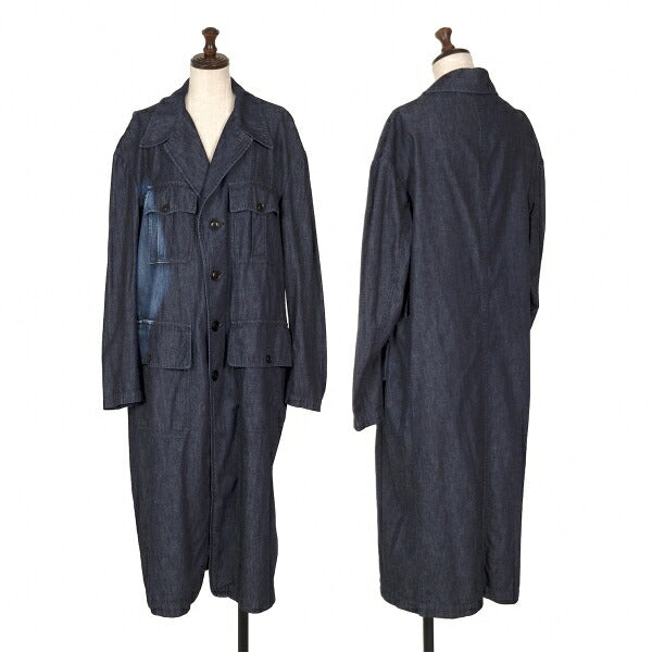 Y's 23SS Spotted Denim Long Jacket Indigo Size 1