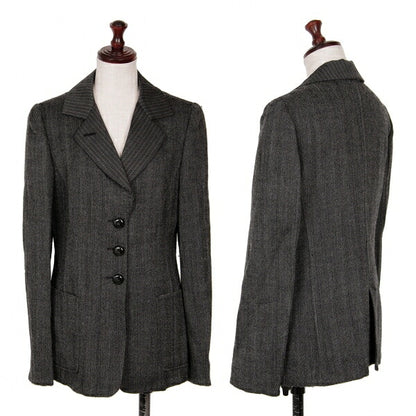 ARMANI COLLEZIONI Wool Stripe Collar Jacket Gray Size 38