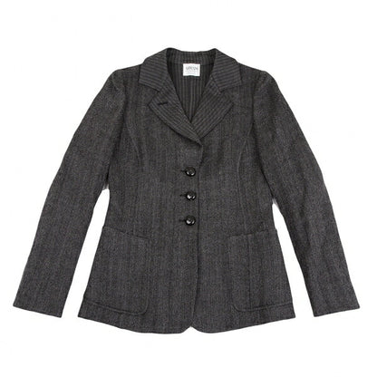 ARMANI COLLEZIONI Wool Stripe Collar Jacket Gray Size 38