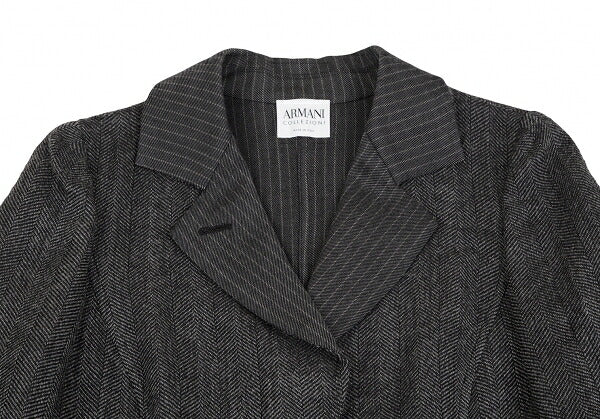 ARMANI COLLEZIONI Wool Stripe Collar Jacket Gray Size 38