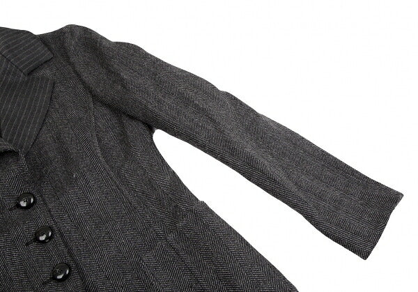 ARMANI COLLEZIONI Wool Stripe Collar Jacket Gray Size 38
