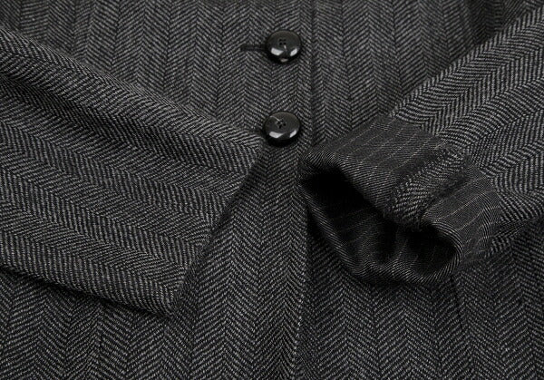 ARMANI COLLEZIONI Wool Stripe Collar Jacket Gray Size 38