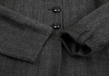 ARMANI COLLEZIONI Wool Stripe Collar Jacket Gray Size 38