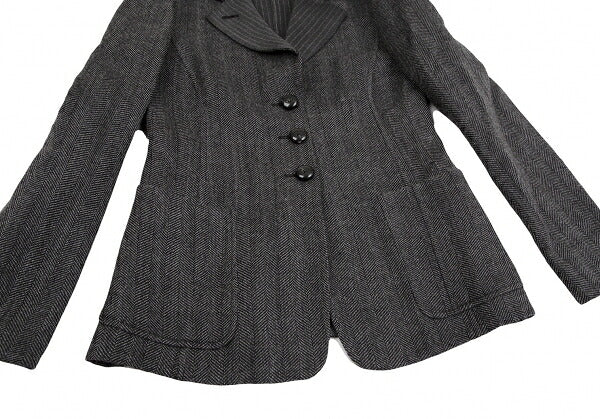 ARMANI COLLEZIONI Wool Stripe Collar Jacket Gray Size 38