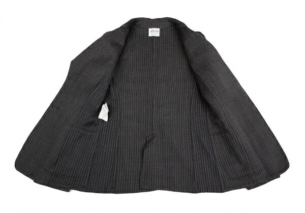 ARMANI COLLEZIONI Wool Stripe Collar Jacket Gray Size 38