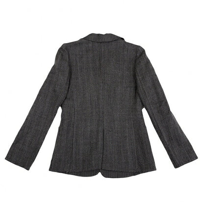 ARMANI COLLEZIONI Wool Stripe Collar Jacket Gray Size 38