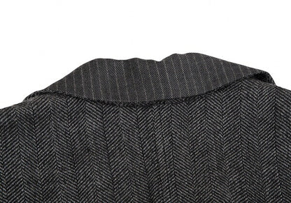 ARMANI COLLEZIONI Wool Stripe Collar Jacket Gray Size 38