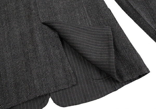 ARMANI COLLEZIONI Wool Stripe Collar Jacket Gray Size 38