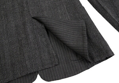 ARMANI COLLEZIONI Wool Stripe Collar Jacket Gray Size 38