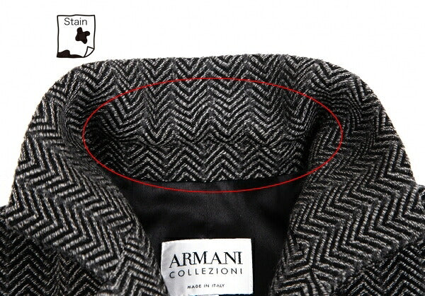 ARMANI COLLEZIONI Herringbone Wool Jacket Gray Size 38