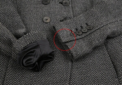 ARMANI COLLEZIONI Herringbone Wool Jacket Gray Size 38