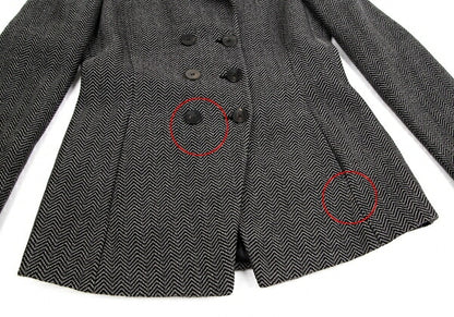 ARMANI COLLEZIONI Herringbone Wool Jacket Gray Size 38