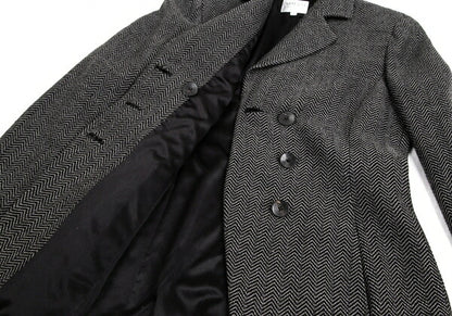 ARMANI COLLEZIONI Herringbone Wool Jacket Gray Size 38