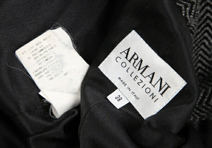 ARMANI COLLEZIONI Herringbone Wool Jacket Gray Size 38