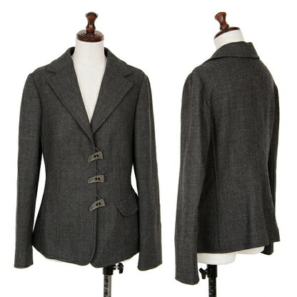 ARMANI COLLEZIONI Wool Design Button Jacket Gray Size 38