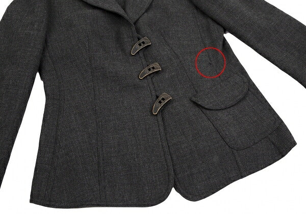 ARMANI COLLEZIONI Wool Design Button Jacket Gray Size 38