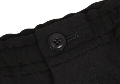 Y's Mixed Material Drawstring Pants Black Size 1
