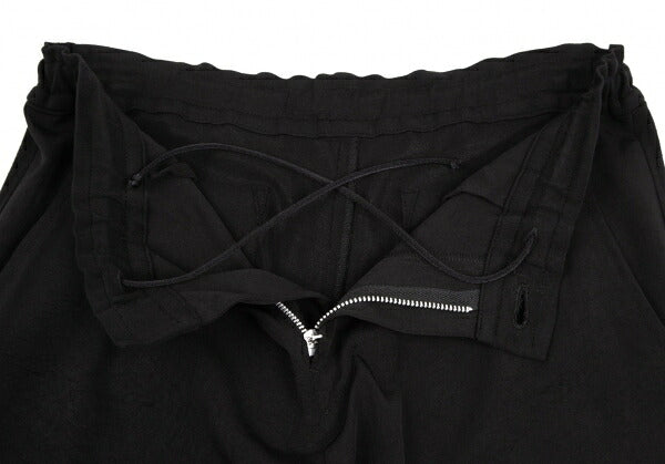 Y's Mixed Material Drawstring Pants Black Size 1