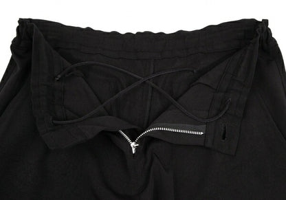 Y's Mixed Material Drawstring Pants Black Size 1