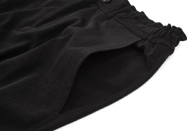 Y's Mixed Material Drawstring Pants Black Size 1