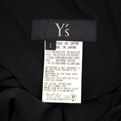 Y's Mixed Material Drawstring Pants Black Size 1