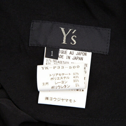 Y's Mixed Material Drawstring Pants Black Size 1