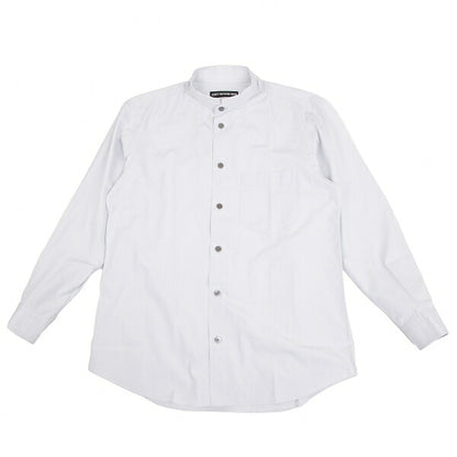 ISSEY MIYAKE MEN Cotton Broadcloth Stand Light Gray Shirt Size 2