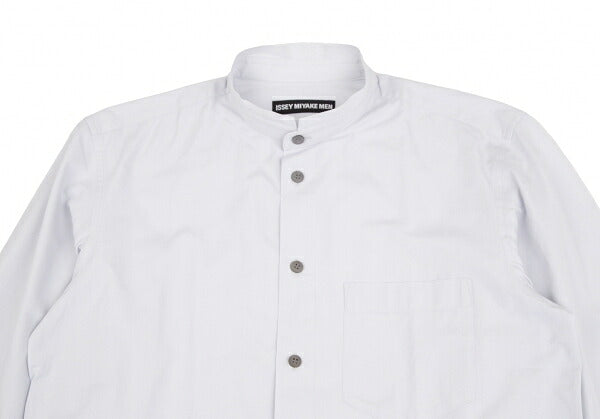 ISSEY MIYAKE MEN Cotton Broadcloth Stand Light Gray Shirt Size 2