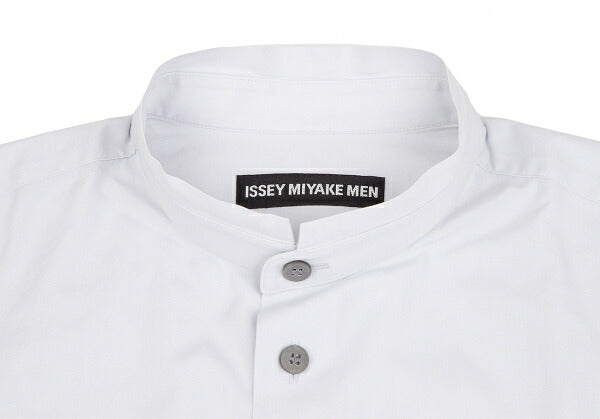 ISSEY MIYAKE MEN Cotton Broadcloth Stand Light Gray Shirt Size 2