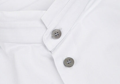 ISSEY MIYAKE MEN Cotton Broadcloth Stand Light Gray Shirt Size 2
