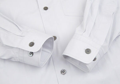ISSEY MIYAKE MEN Cotton Broadcloth Stand Light Gray Shirt Size 2