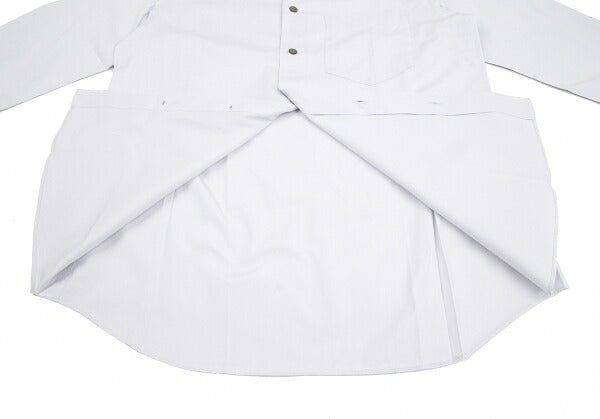ISSEY MIYAKE MEN Cotton Broadcloth Stand Light Gray Shirt Size 2