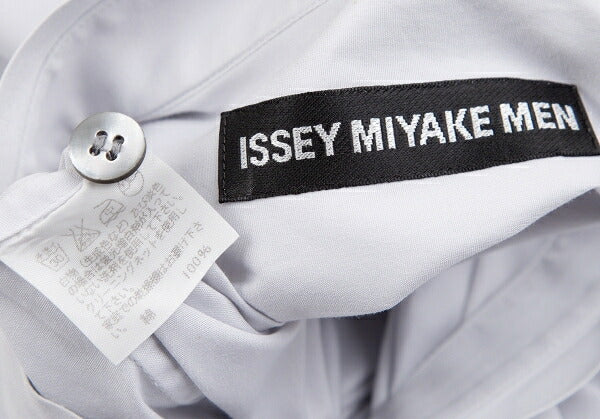 ISSEY MIYAKE MEN Cotton Broadcloth Stand Light Gray Shirt Size 2