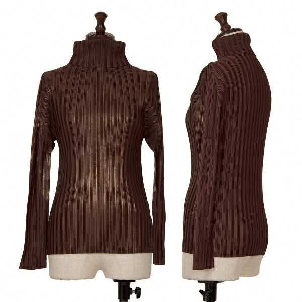 PLEATS PLEASE Front Foil Print Pleats High Top Brown Size 3