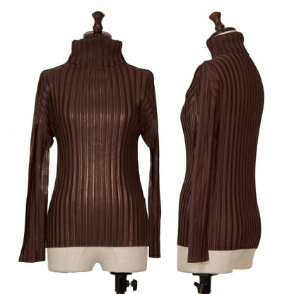 PLEATS PLEASE Front Foil Print Pleats High Top Brown Size 3