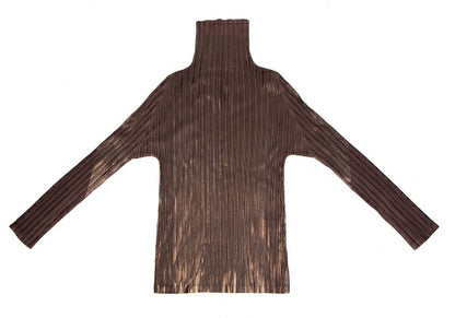 PLEATS PLEASE Front Foil Print Pleats High Top Brown Size 3