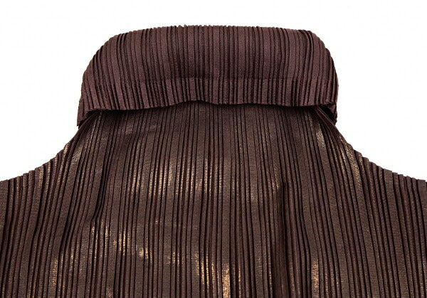 PLEATS PLEASE Front Foil Print Pleats High Top Brown Size 3