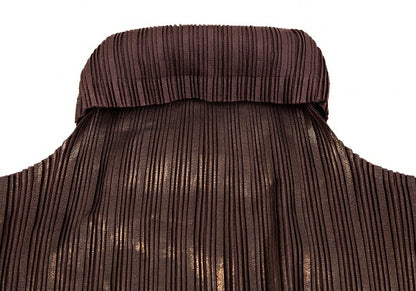 PLEATS PLEASE Front Foil Print Pleats High Top Brown Size 3