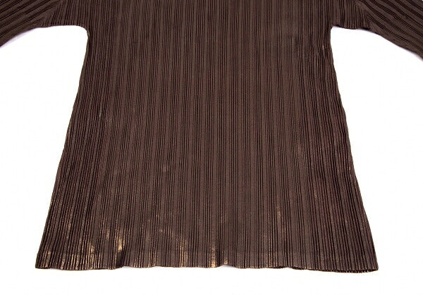 PLEATS PLEASE Front Foil Print Pleats High Top Brown Size 3