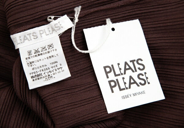 PLEATS PLEASE Front Foil Print Pleats High Top Brown Size 3