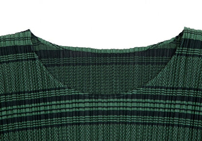 PLEATS PLEASE Jacquard Stripe Pleats Top Green Multi Size 3