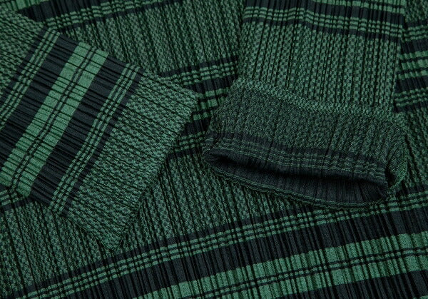 PLEATS PLEASE Jacquard Stripe Pleats Top Green Multi Size 3